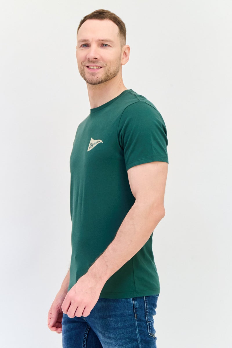 DOCKERS تي شيرت رجالي بأكمام قصيرة وياقة دائرية بشعار العلامة التجارية، أخضر - Image 2